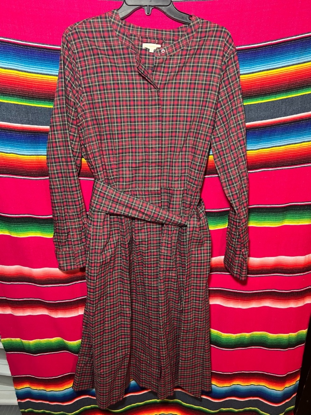 Ann Mashburn Royal Stewart Tartan Poplin Felicity Shirtwaist Dress Size XL